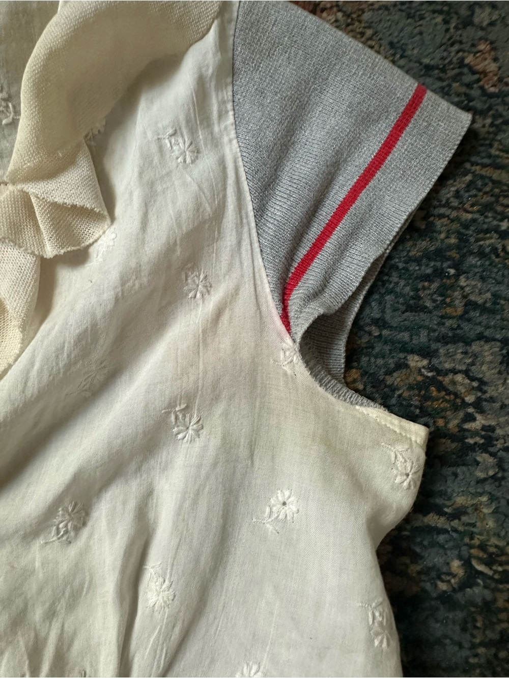 D&G Cream Embroidered Ruffle-Trim Jacket - Picture 5 of 7